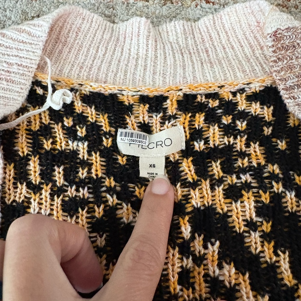 Pilcro Patchwork Cardigan Button Down Knit Xs - image 6